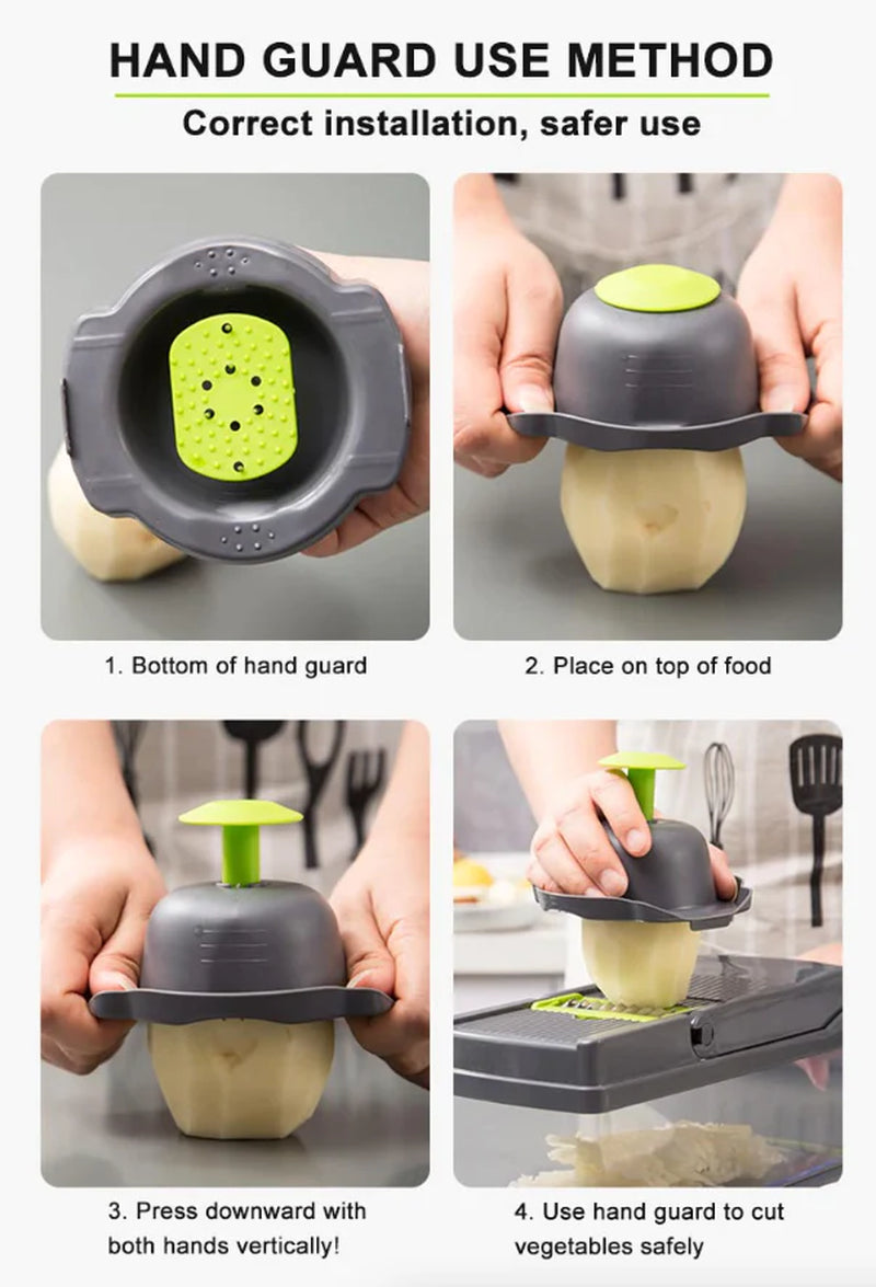 14-in-1 Vegetable & Fruit Chopper – Professional Grade Slicer, Dicer, Cutter & Kitchen Tool
