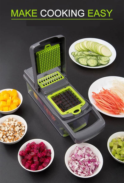 14-in-1 Vegetable & Fruit Chopper – Professional Grade Slicer, Dicer, Cutter & Kitchen Tool
