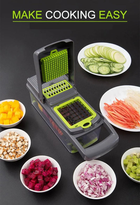 14-in-1 Vegetable & Fruit Chopper – Professional Grade Slicer, Dicer, Cutter & Kitchen Tool