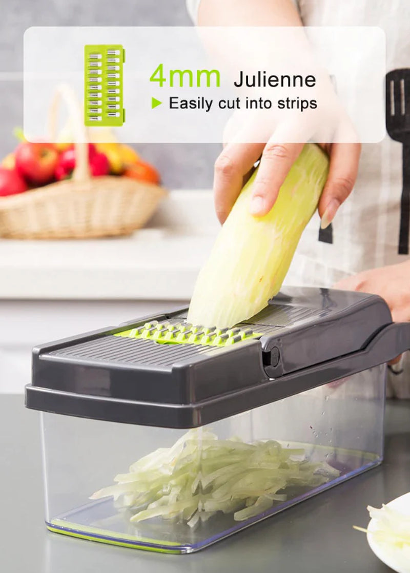 14-in-1 Vegetable & Fruit Chopper – Professional Grade Slicer, Dicer, Cutter & Kitchen Tool
