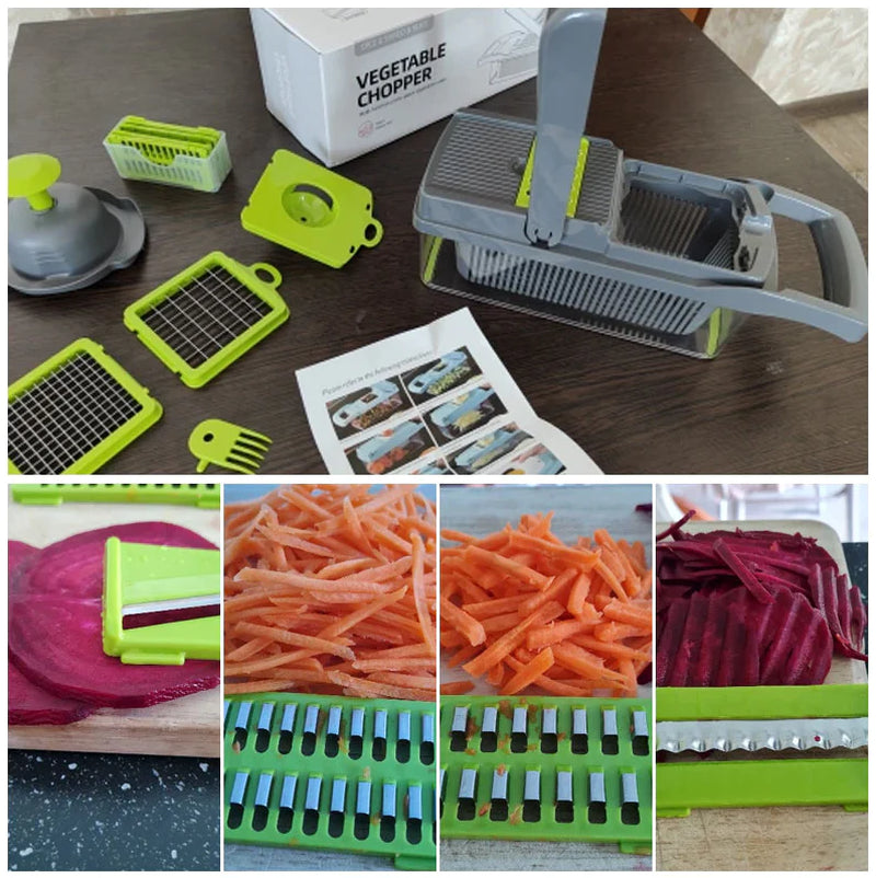 14-in-1 Vegetable & Fruit Chopper – Professional Grade Slicer, Dicer, Cutter & Kitchen Tool