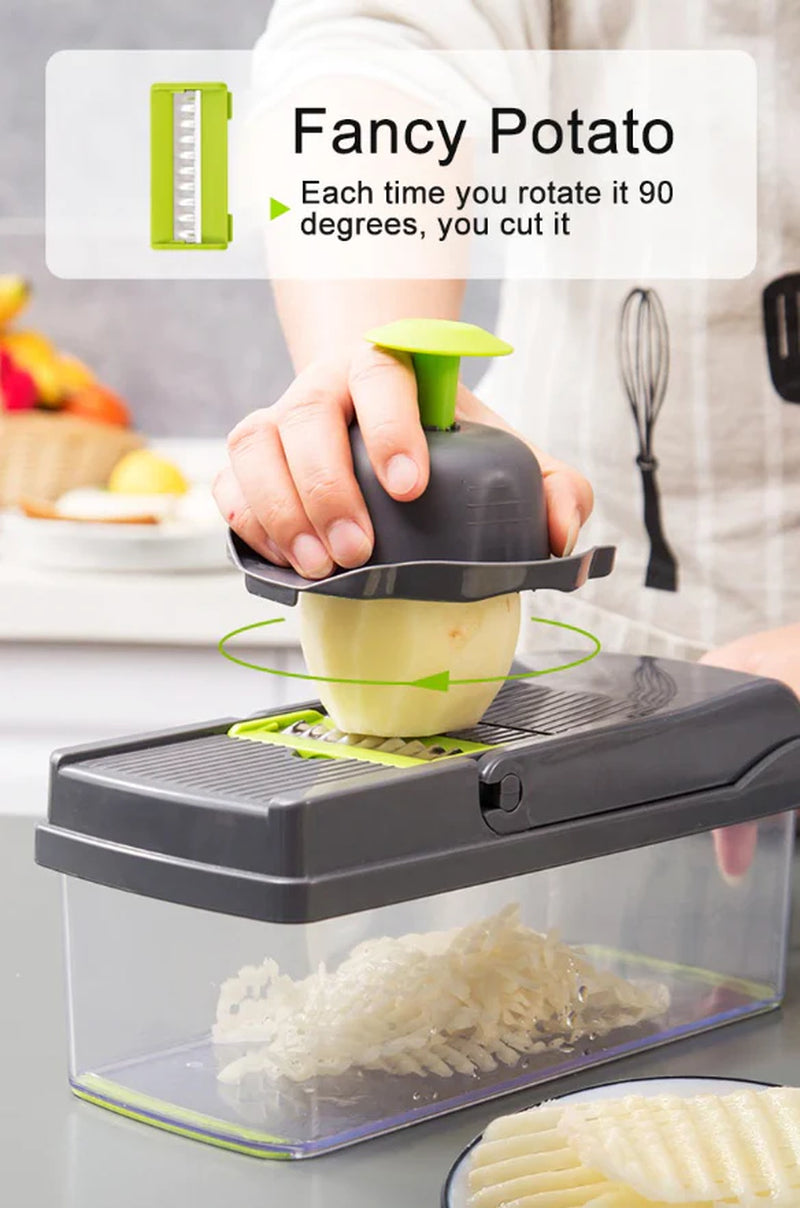 14-in-1 Vegetable & Fruit Chopper – Professional Grade Slicer, Dicer, Cutter & Kitchen Tool