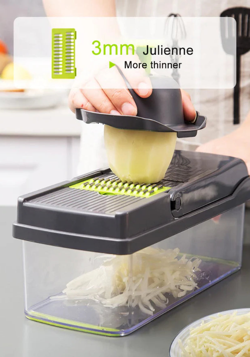 14-in-1 Vegetable & Fruit Chopper – Professional Grade Slicer, Dicer, Cutter & Kitchen Tool