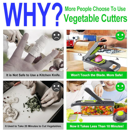 14-in-1 Vegetable & Fruit Chopper – Professional Grade Slicer, Dicer, Cutter & Kitchen Tool
