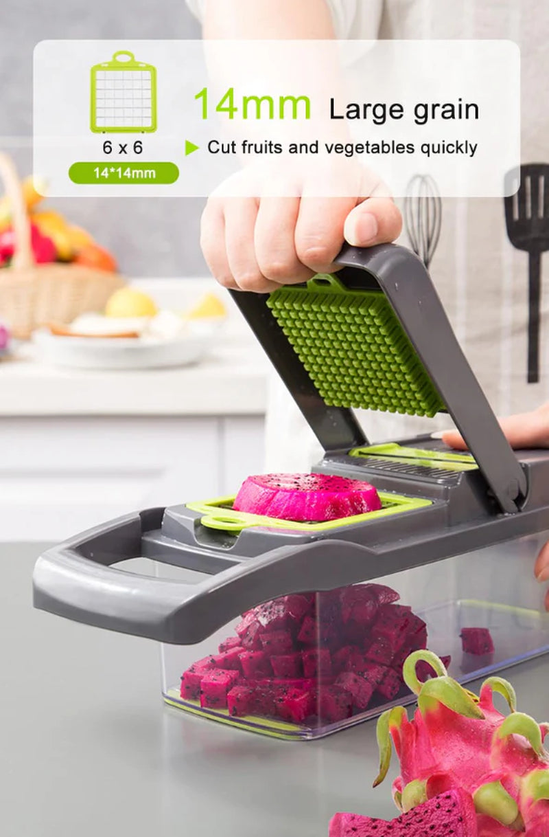 14-in-1 Vegetable & Fruit Chopper – Professional Grade Slicer, Dicer, Cutter & Kitchen Tool