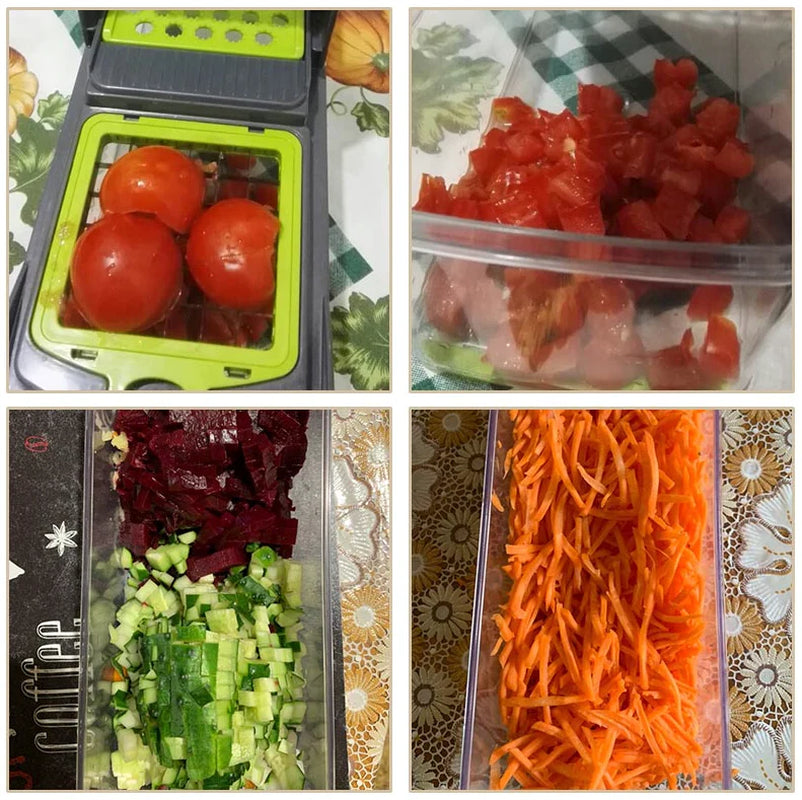 14-in-1 Vegetable & Fruit Chopper – Professional Grade Slicer, Dicer, Cutter & Kitchen Tool