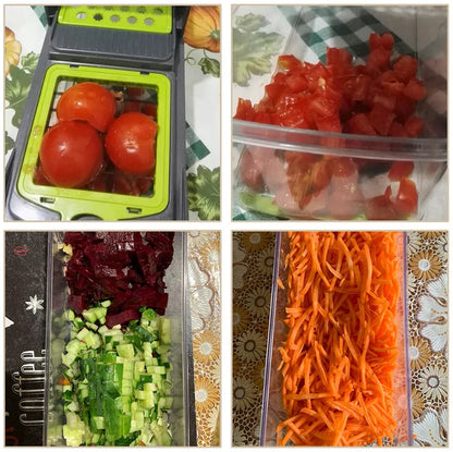 14-in-1 Vegetable & Fruit Chopper – Professional Grade Slicer, Dicer, Cutter & Kitchen Tool